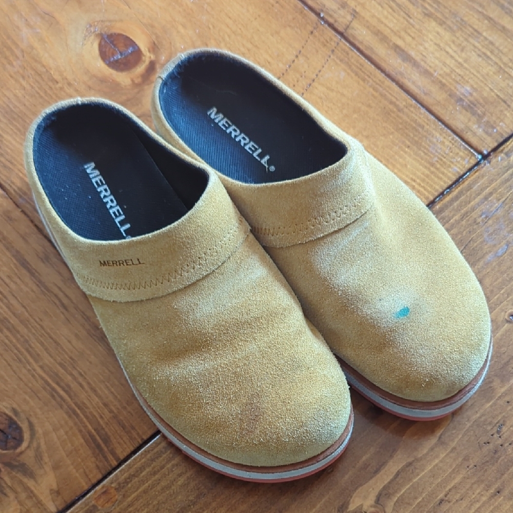 Merrell Juno Yellow Suede Clogs
